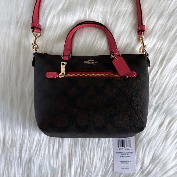 NWT💃Coach Mini Gallery Crossbody In Signature Canvas - Picture 4 of 11